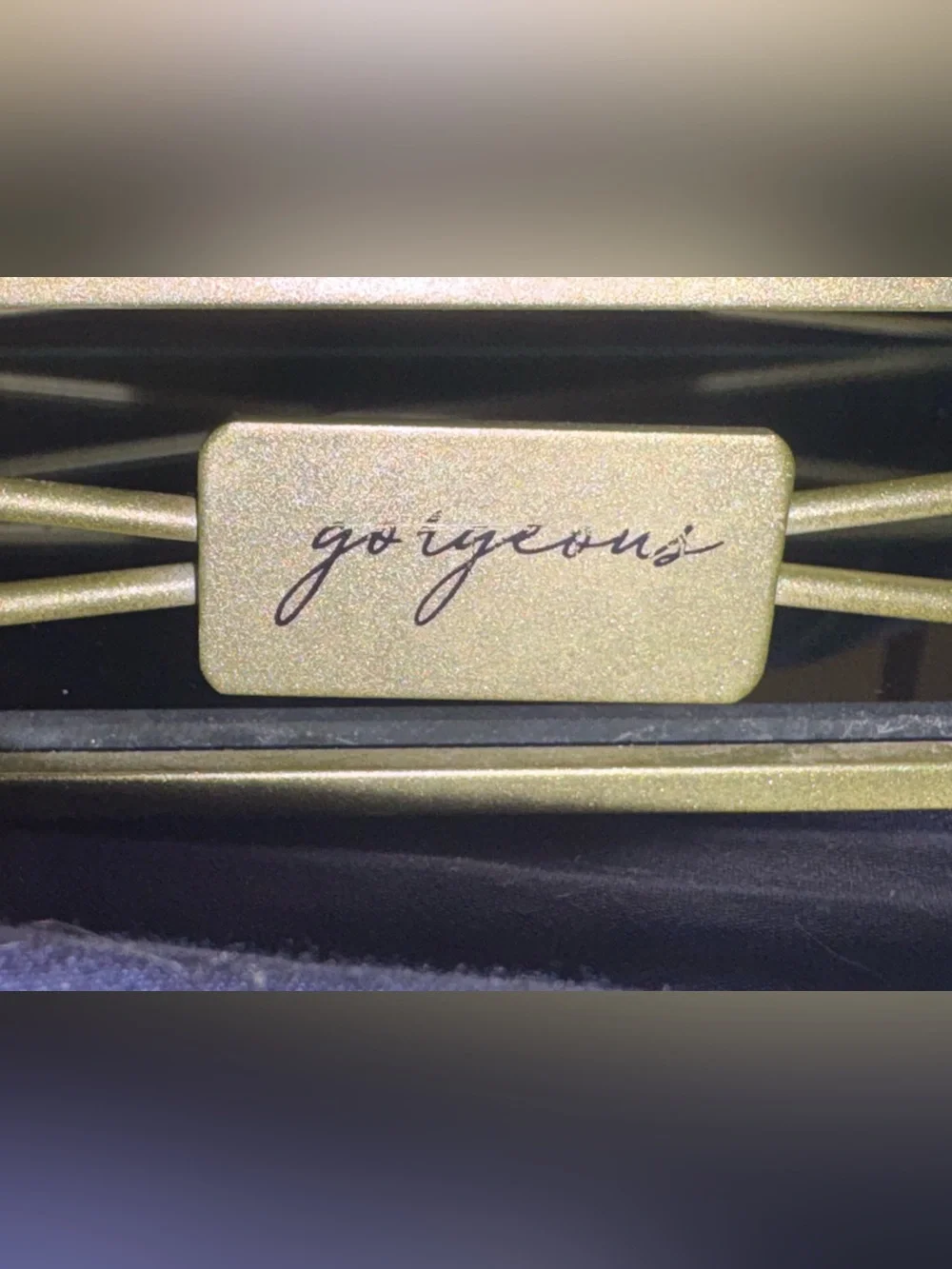 Gold Metal Accent Tray with 'hello' and 'gorgeous' Plaques - Home Accents